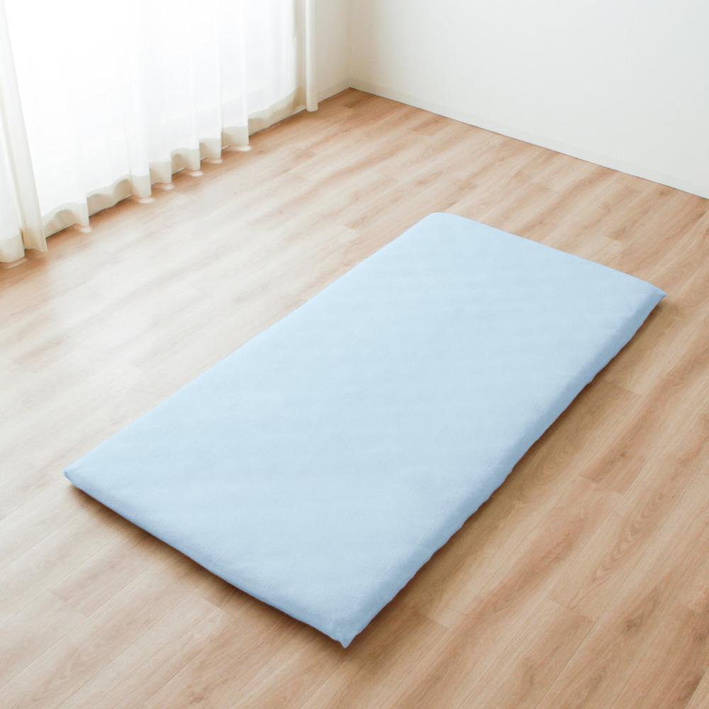 フラットシーツ　１５０×２５０ｃｍ　シングル　タオル素材　ブルー