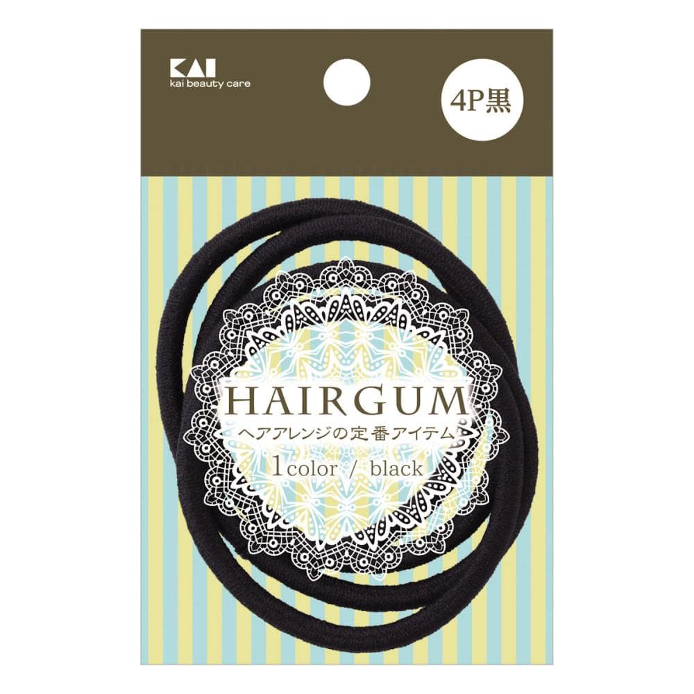 貝印　ヘップリング　ヘアゴム　黒　４個入り