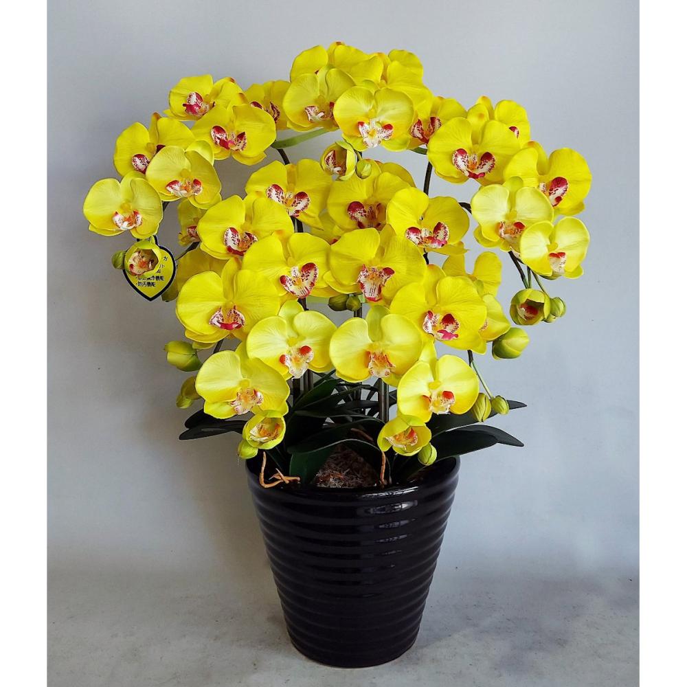 造花　胡蝶蘭　５本立ち　黄
