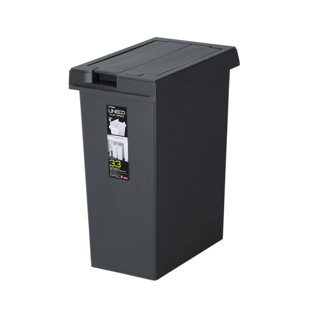 ユニード　フリップオープンペール３３Ｌ　チャコールブラック