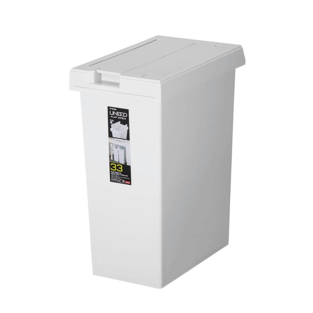 ユニード　フリップオープンペール３３Ｌ　ホワイトグレー
