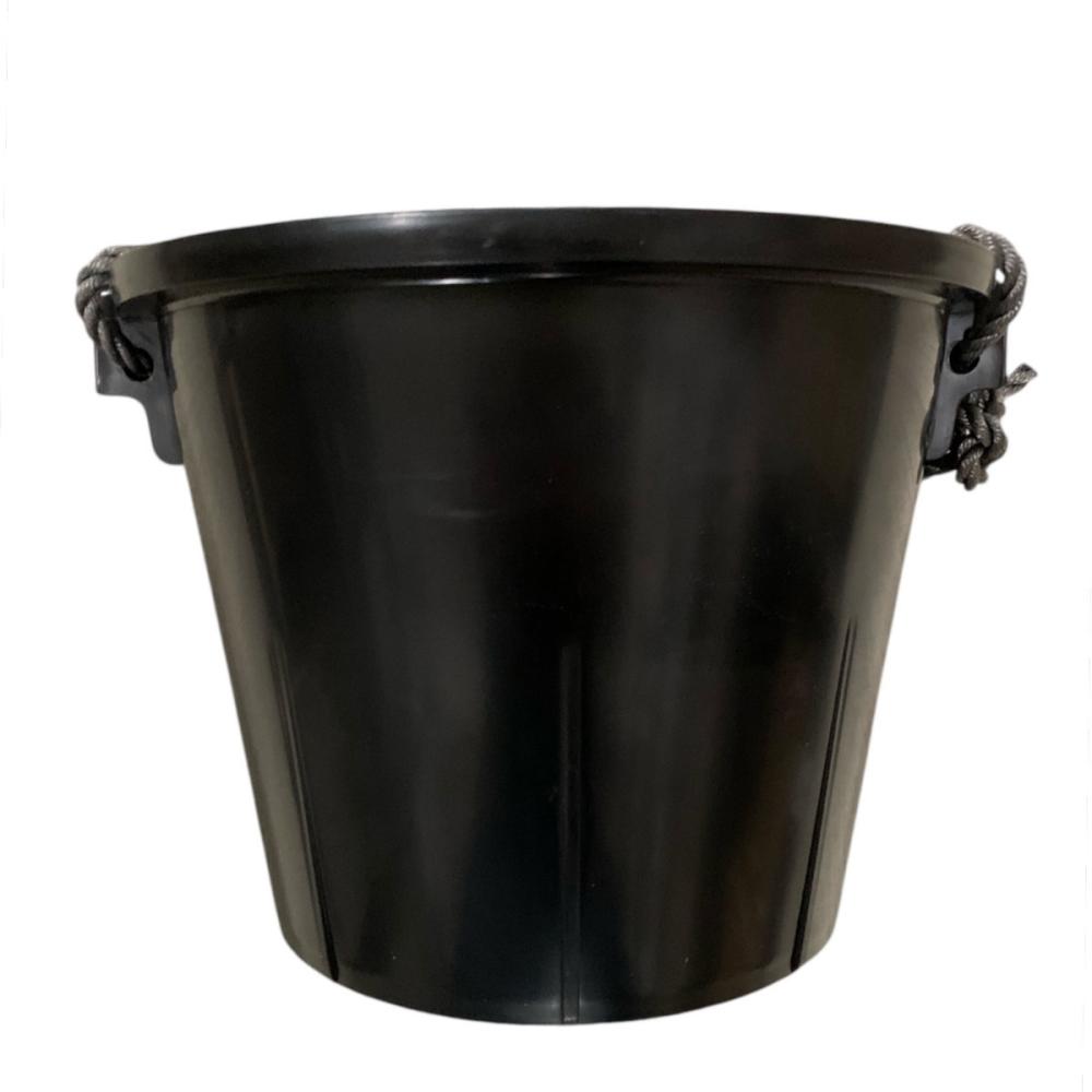 三甲　タフバケツ（ロープ持ち手）　ブラック　１３Ｌ