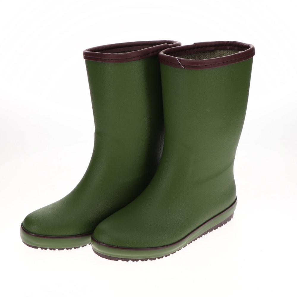 你的品牌名　婦人ラバーブーツ　グリーン　Ｍ（２３．５～２４ｃｍ）