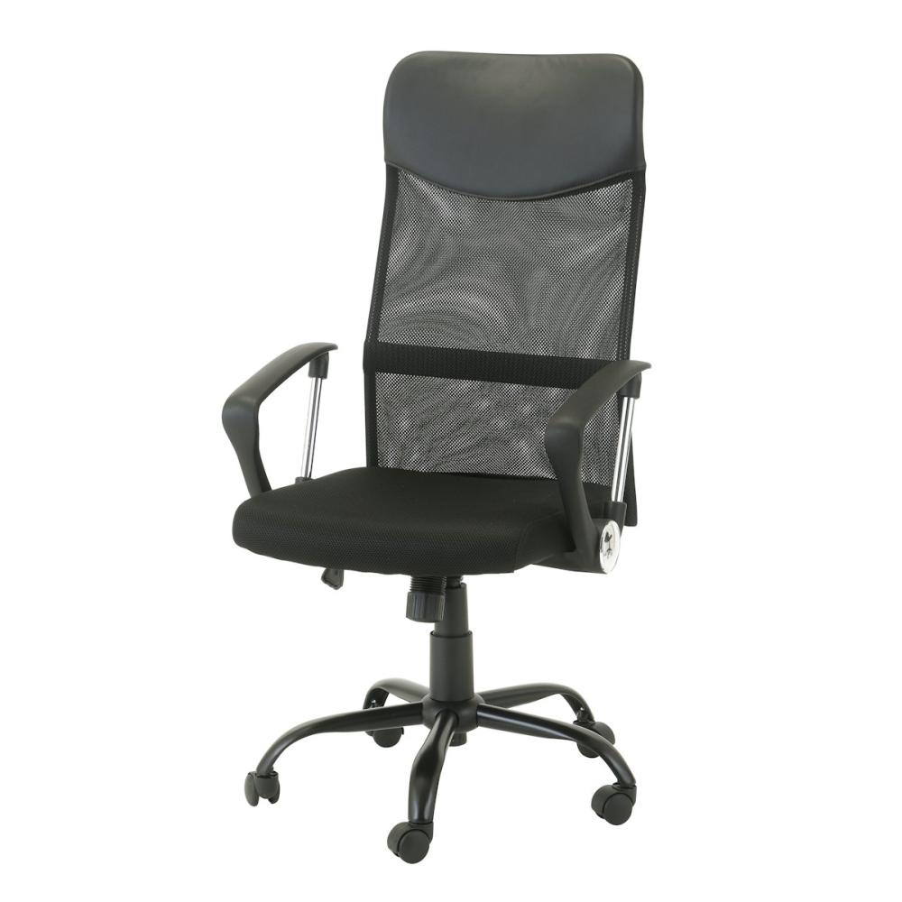 アテーナライフ　頭まで支えるハイバックメッシュチェア　ブラック　Ｄ－８００９