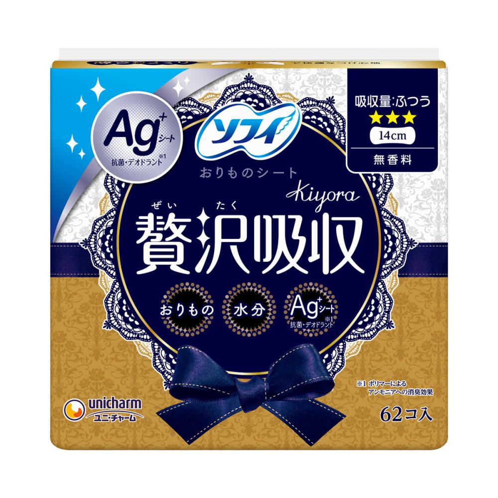 ユニ・チャーム　ソフィ　Ｋｉｙｏｒａ　贅沢吸収　無香料　６２枚入り