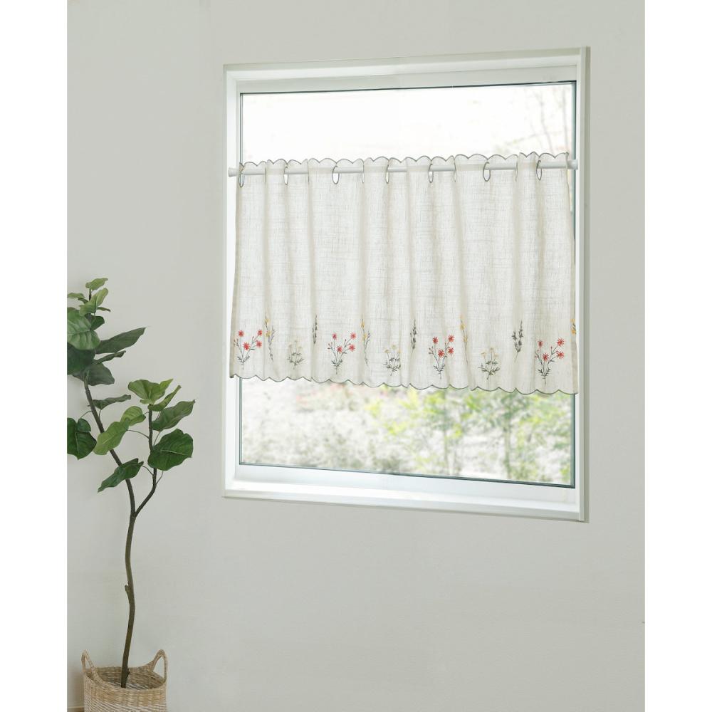 カフェカーテン　ディアーナ　ベージュ　１００×４５ｃｍ