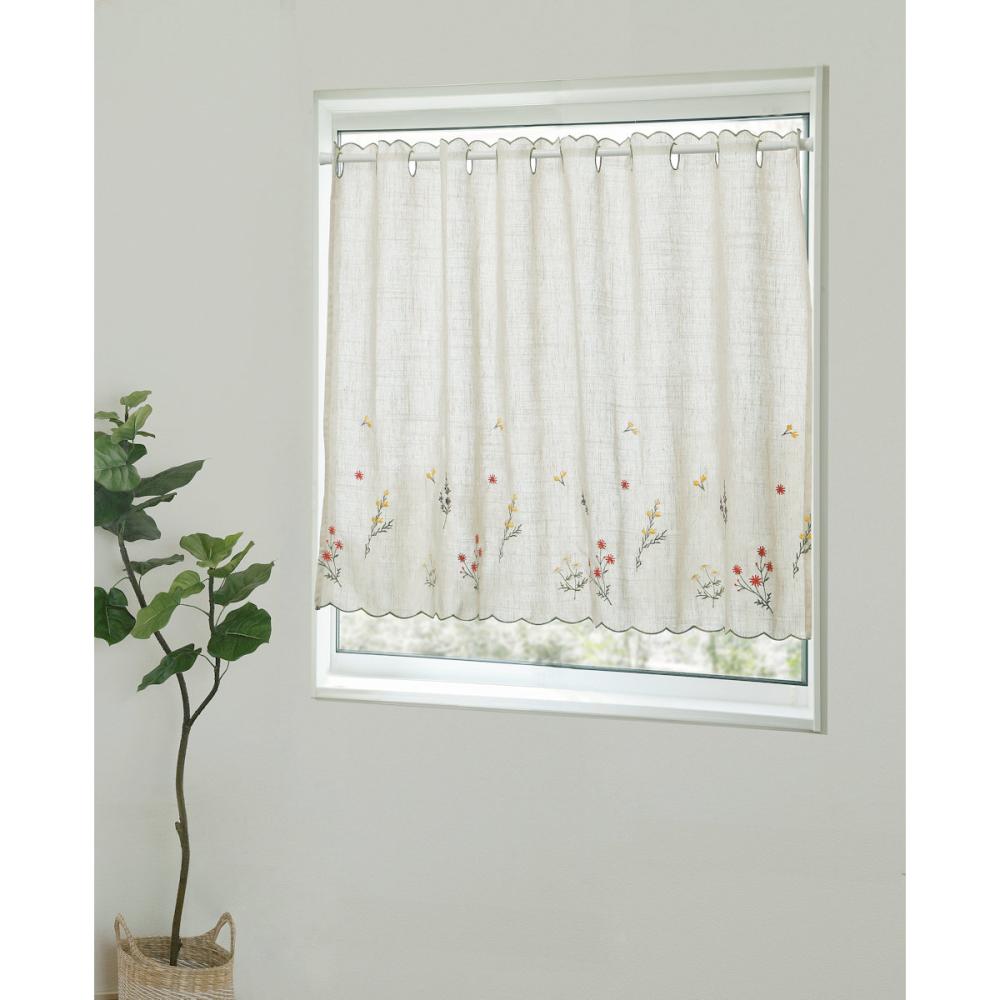 カフェカーテン　ディアーナ　ベージュ　１００×７０ｃｍ