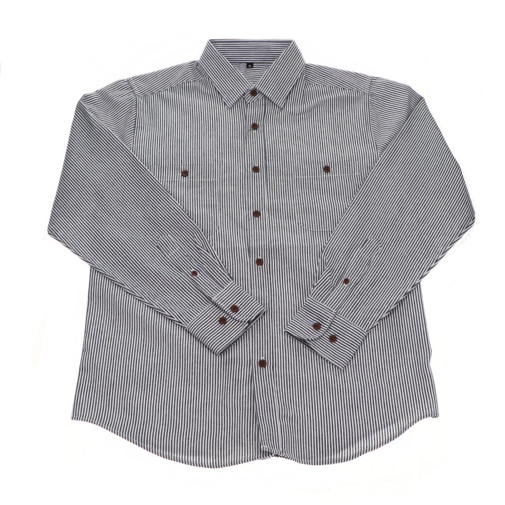 你的品牌名　デニムシャツ　ヒッコリーストライプ　ＬＬ
