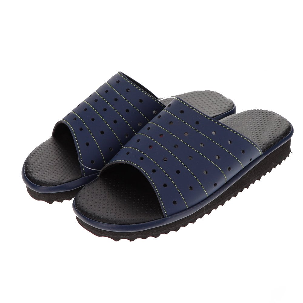 你的品牌名　紳士パンチングサンダル　ネイビー　Ｌ