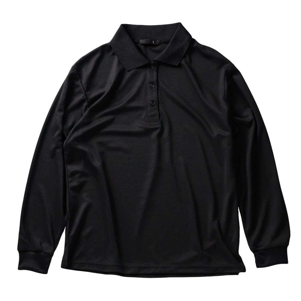 レディース　長袖ポロシャツ　ブラック　　Ｌ　９０１０