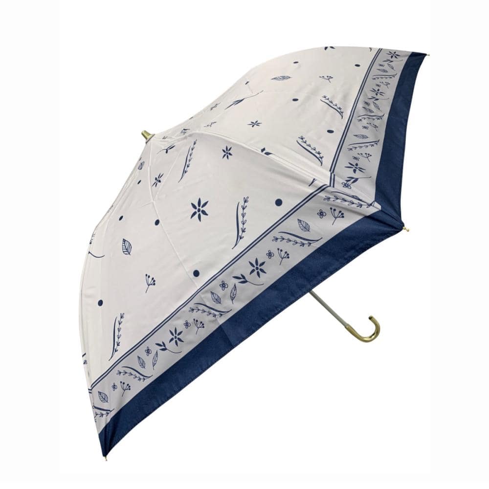 スギハラ　晴雨兼用傘　５０ｃｍ　トップレスミニ　ドットリーフ　ホワイト