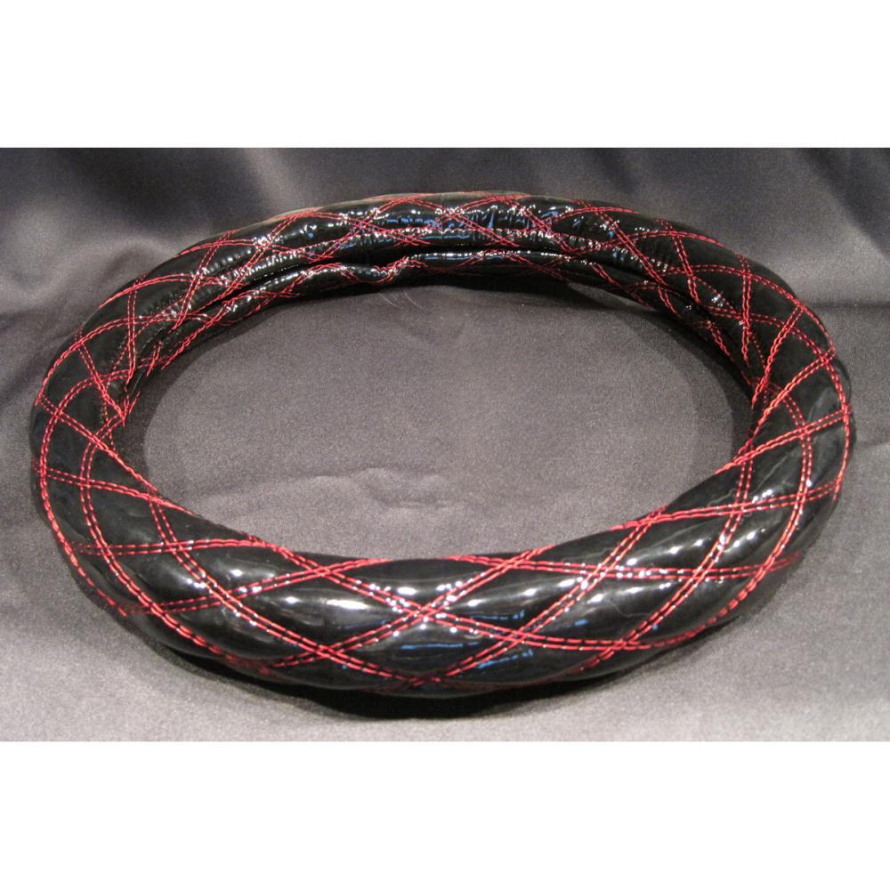 日本ボデーパーツ工業　ダブルステッチ　ハンドルカバー　黒赤　ＭＬ／ＬＭ