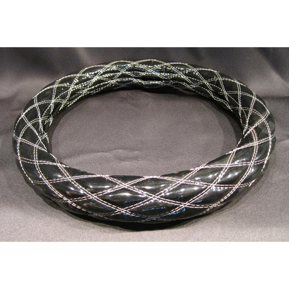 日本ボデーパーツ工業　ダブルステッチ　ハンドルカバー　黒銀　２ＨＳ／２Ｌ