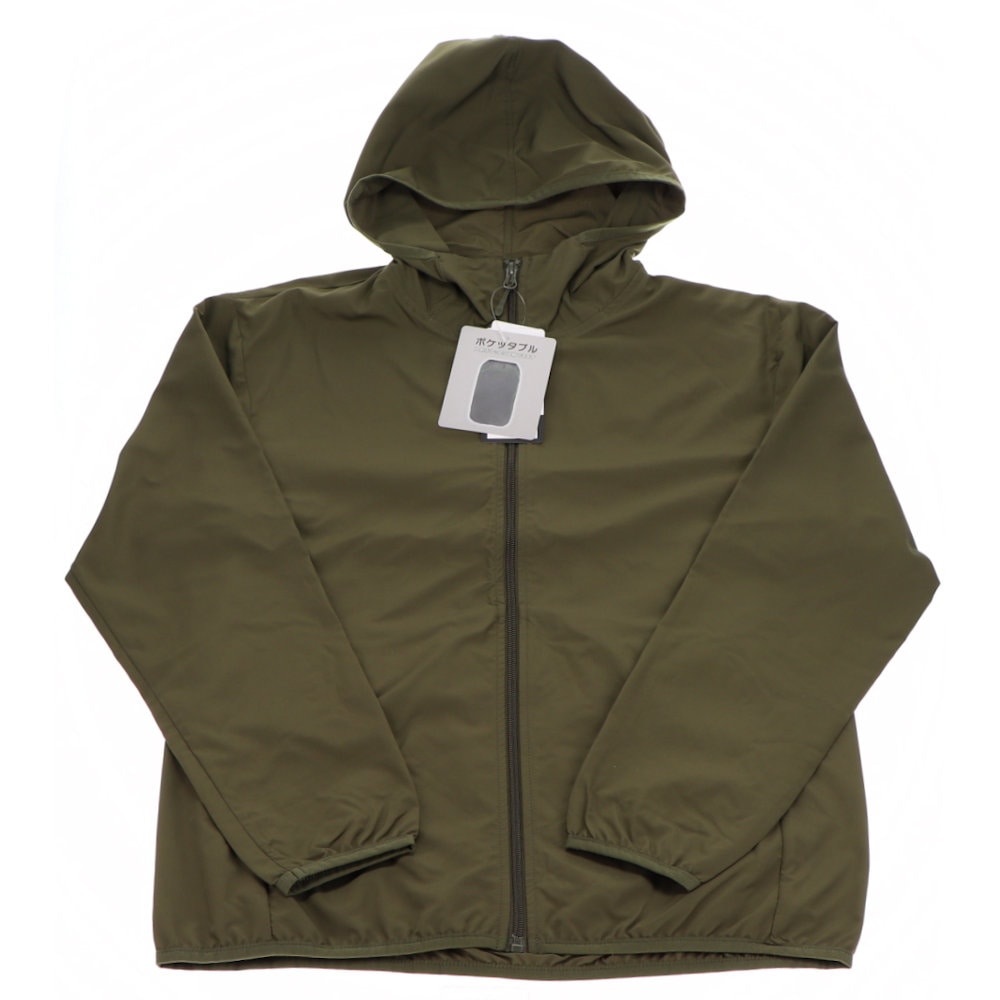 你的品牌名　ＵＶカットポケッタブルパーカー　レディース　カーキ　Ｌ