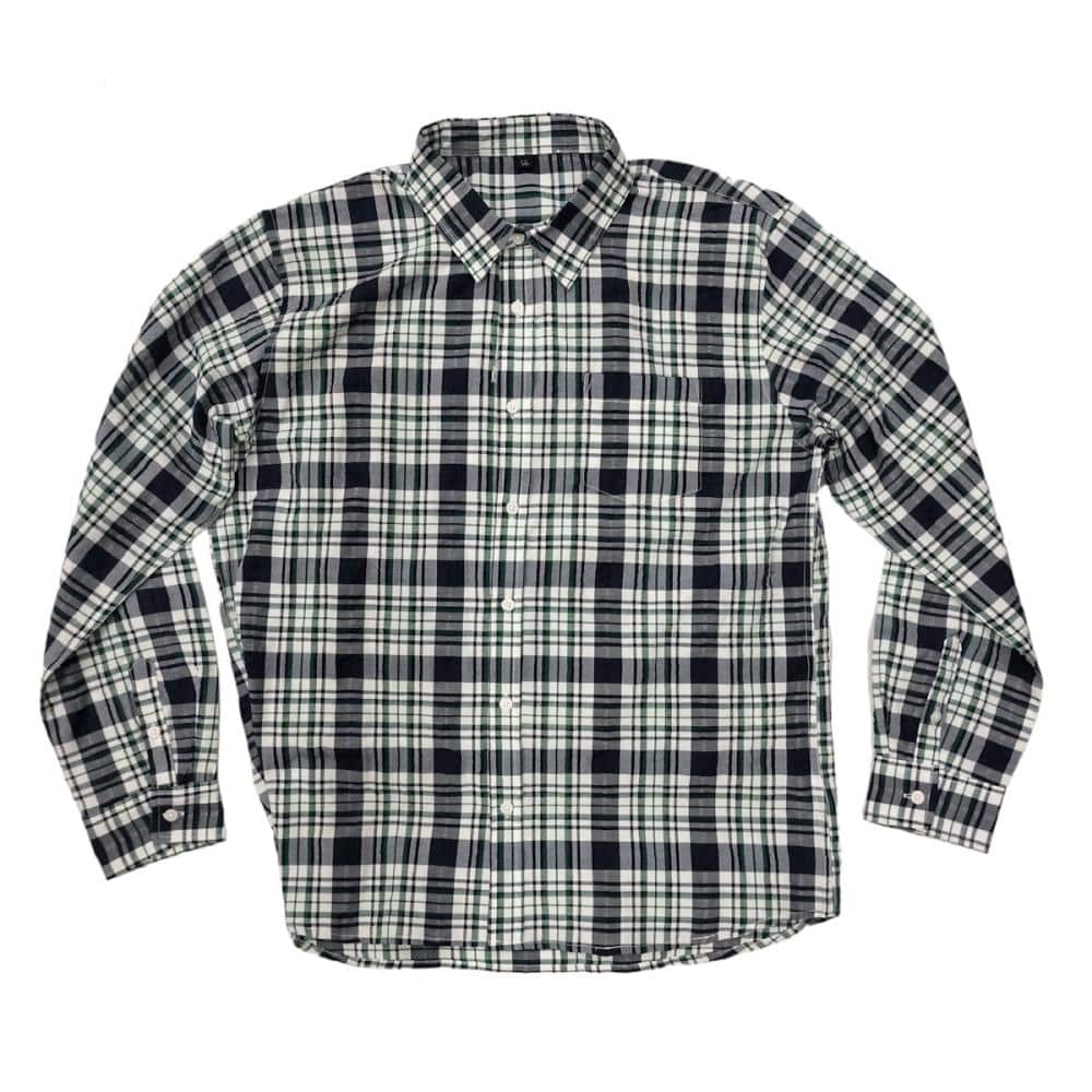 サッカーシャツ　長袖　ネイビーホワイト　Ｌ