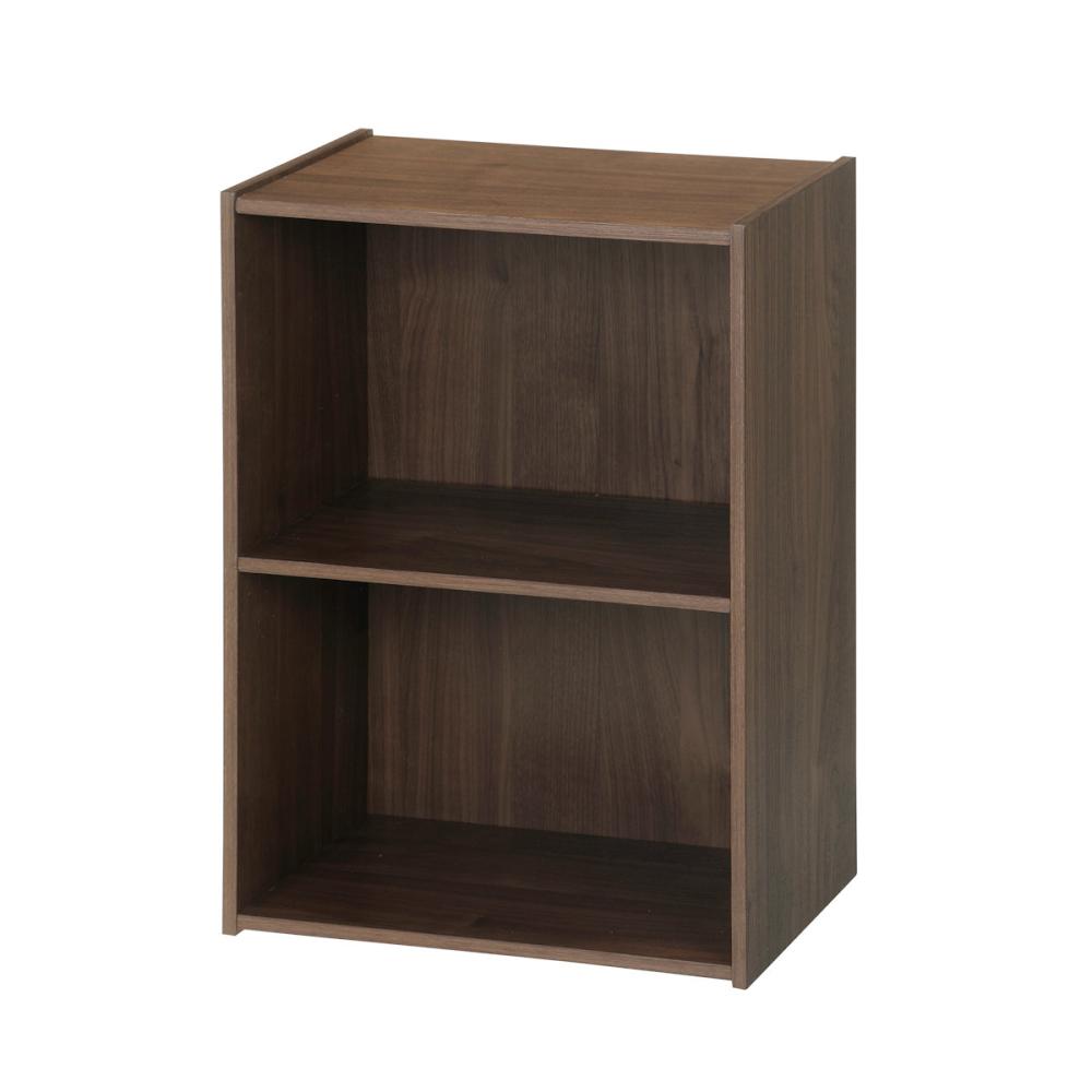 アテーナライフ　工具がいらない簡単組立カラーボックス　２段　ブラウン