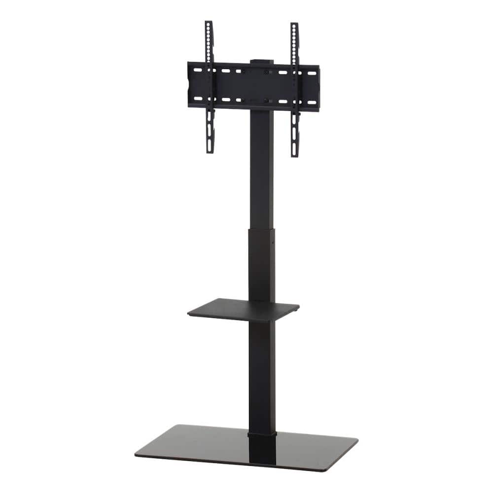 不二貿易　ガラスＴＶスタンド　ＴＶサイズ３２～５５型用　ブラック