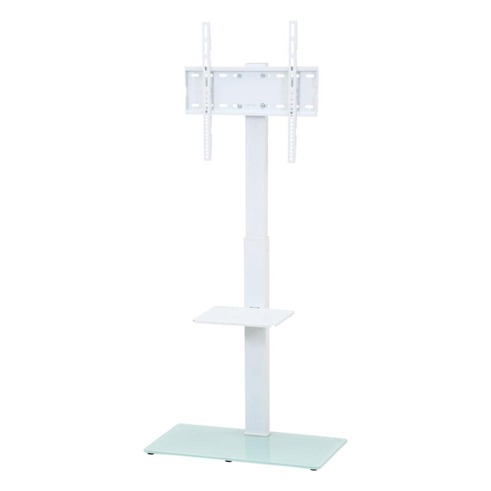 不二貿易　ガラスＴＶスタンド　ＴＶサイズ３２～５５型用　ホワイト