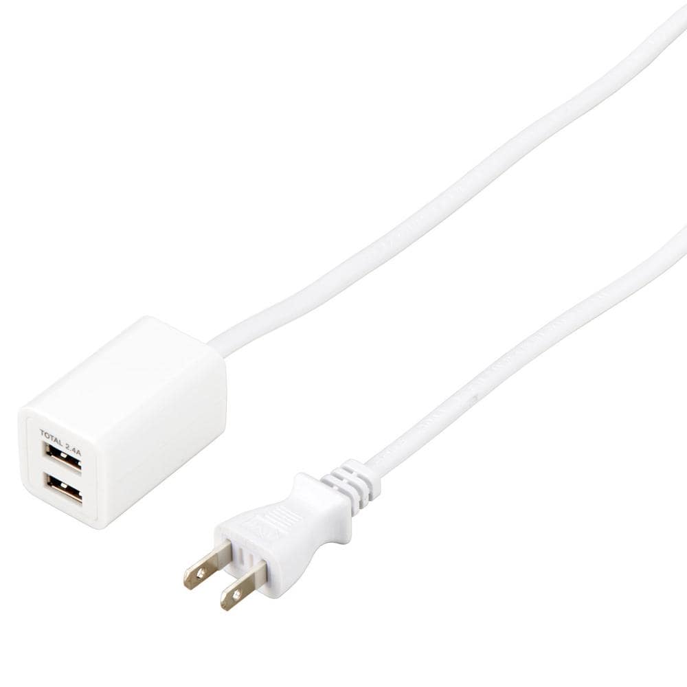 ヤザワ　ＵＳＢタップ　２ポート２．４Ａ　１ｍ　ホワイト　Ｈ７２０１２ＵＷＨ