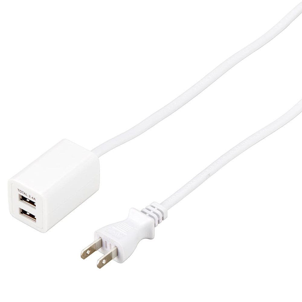 ヤザワ　ＵＳＢタップ　２ポート２．４Ａ　２ｍ　ホワイト　Ｈ７２０２２ＵＷＨ