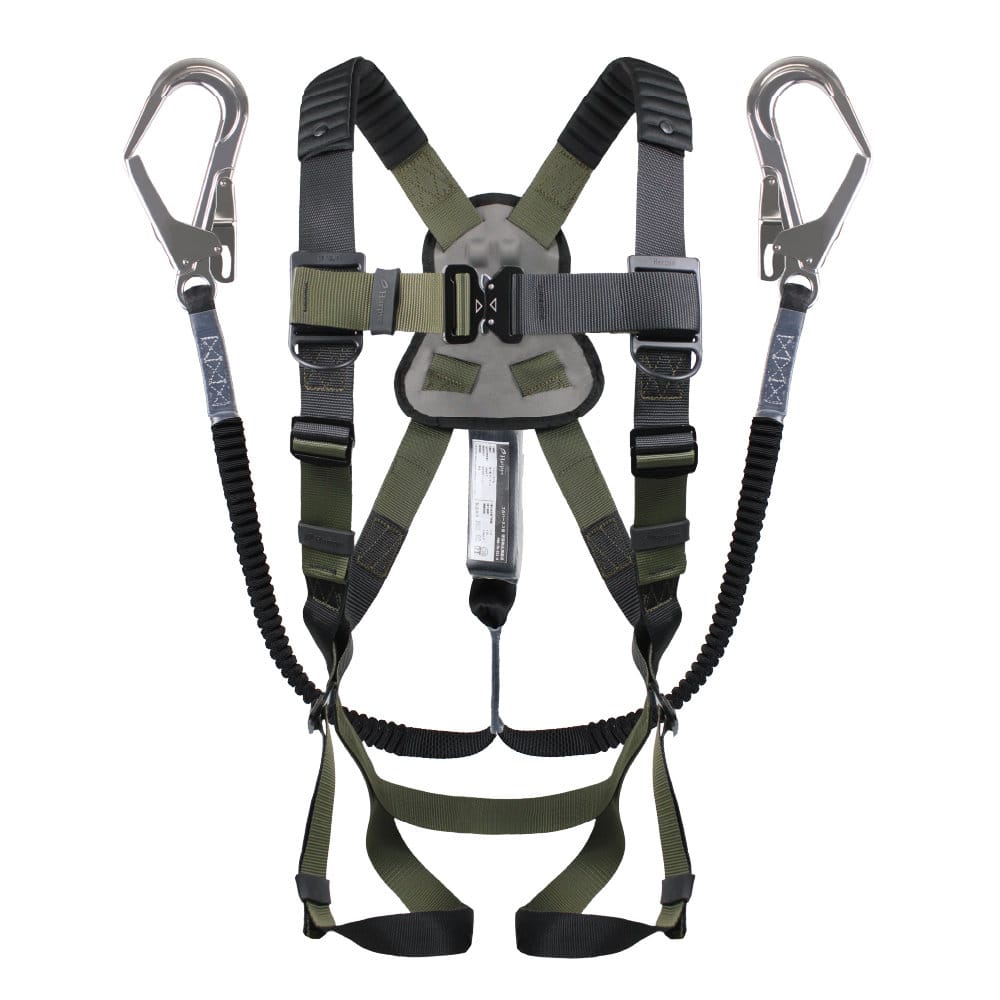 ハーピー　新規格対応　フルハーネス型墜落制止用器具　４点セット　軽量アルミフック　ダブルランヤード２丁掛け
