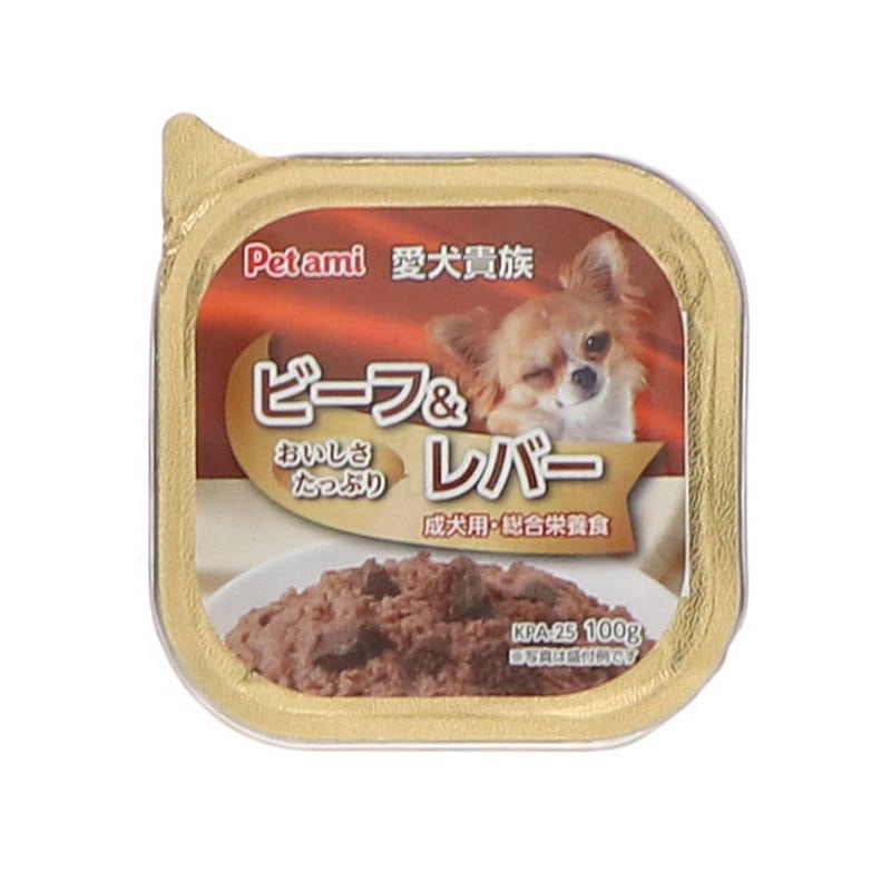 Ｐｅｔａｍｉ　愛犬貴族トレイ　ビーフ＆レバー　１００ｇ
