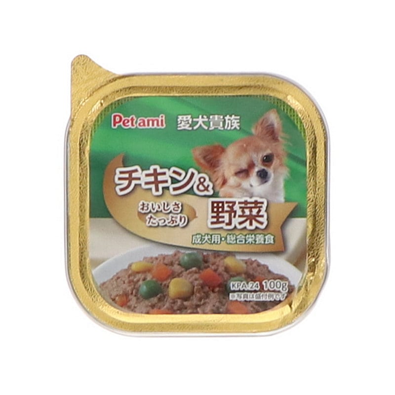 Ｐｅｔａｍｉ　愛犬貴族トレイ　チキン＆野菜　１００ｇ