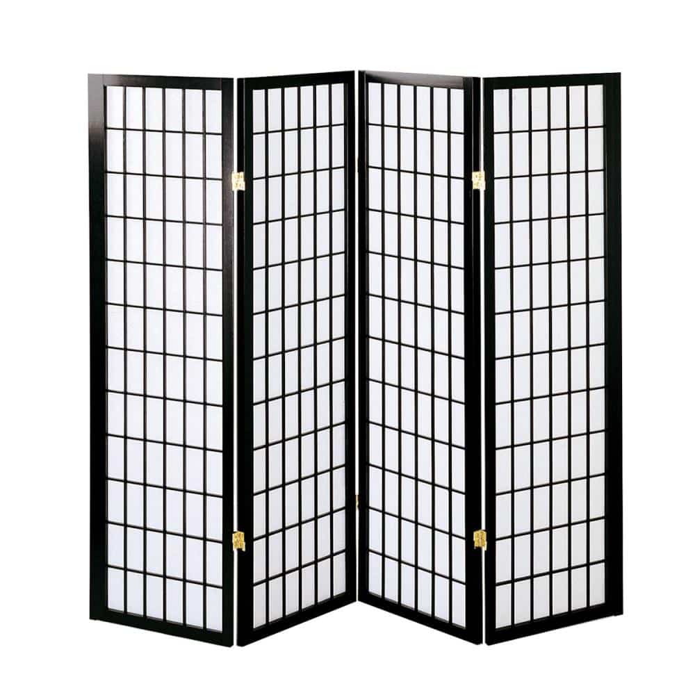 和風衝立　４連　こだま　ブラック　ＪＰ－４