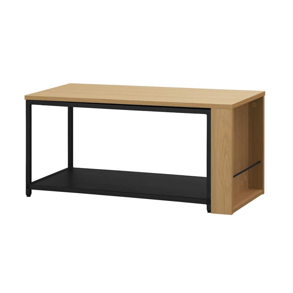 アイリスオーヤマ　伸縮センターテーブル　ナチュラル／ブラック　ＳＣＴ－７９５