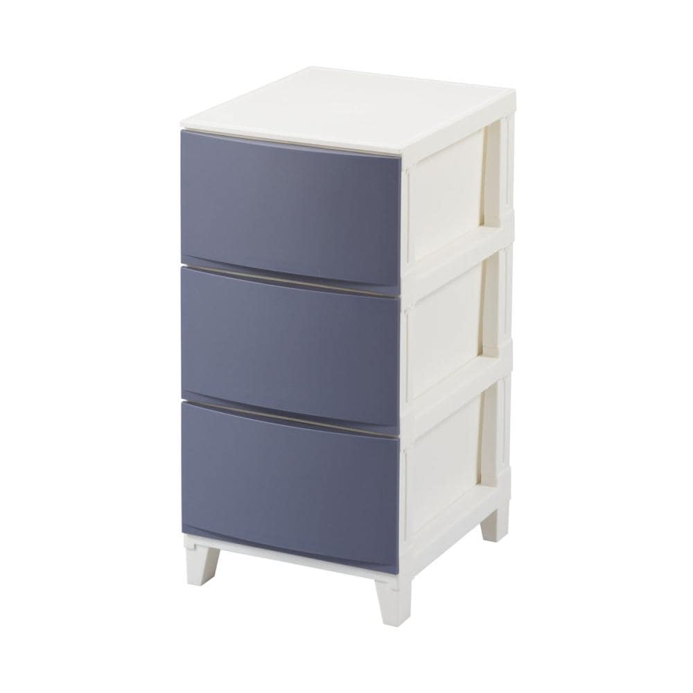 サンカ　チェスト　ルームスシェード　スリム３段　サンドネイビー　ＲＳＤ－Ｓ３４３ＳＮＶ