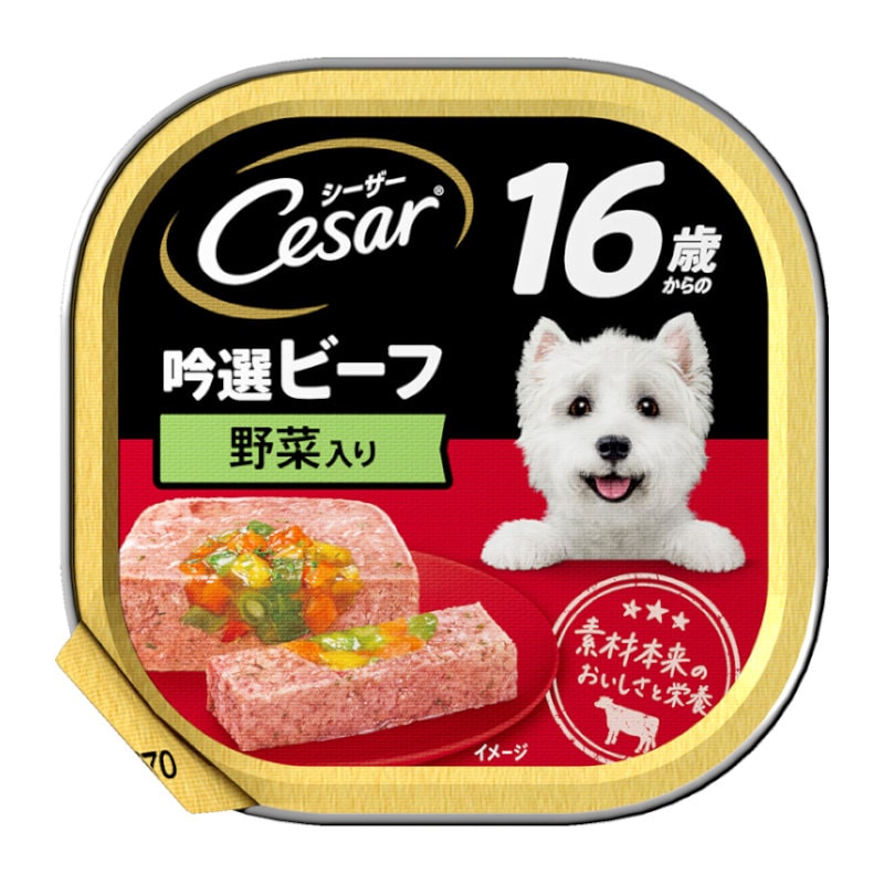シーザー　１６歳からの　吟選ビーフ　野菜入り　１００ｇ