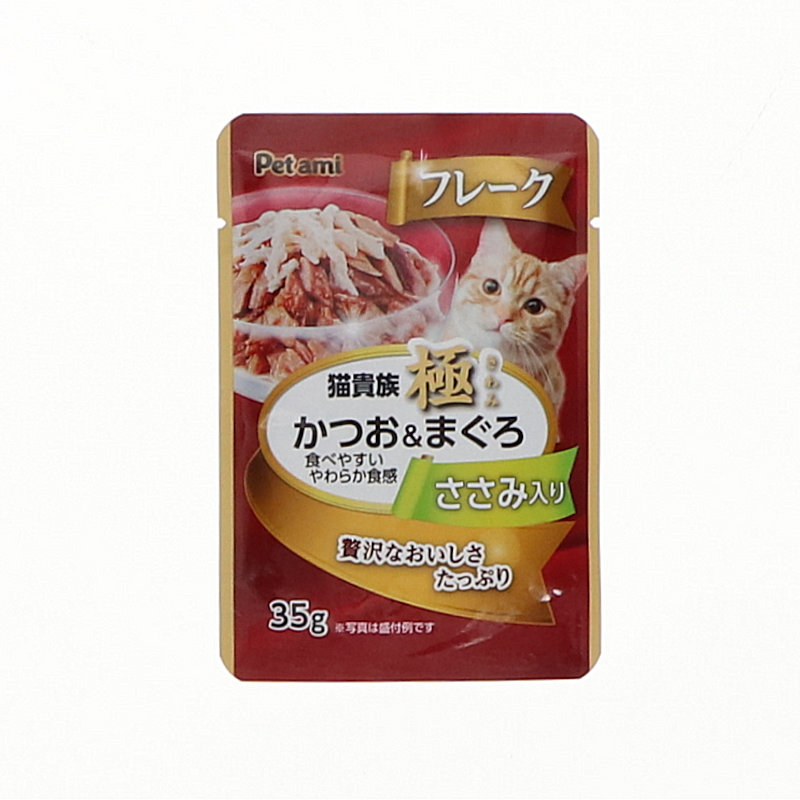 Ｐｅｔａｍｉ　猫貴族　極　かつお＆まぐろフレーク　ささみ入り　３５ｇ