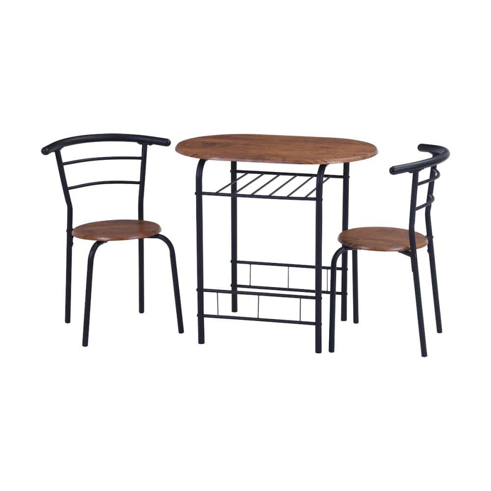 不二貿易　ダイニング３点セット　ブラウン　ＣＤ１９３６１