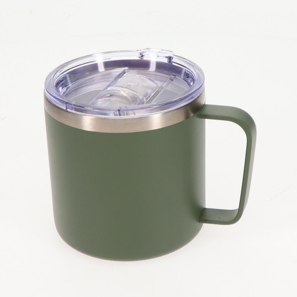 アテーナライフ　蓋付きステンレス真空断熱カップ　３７０ｍＬ　カーキ