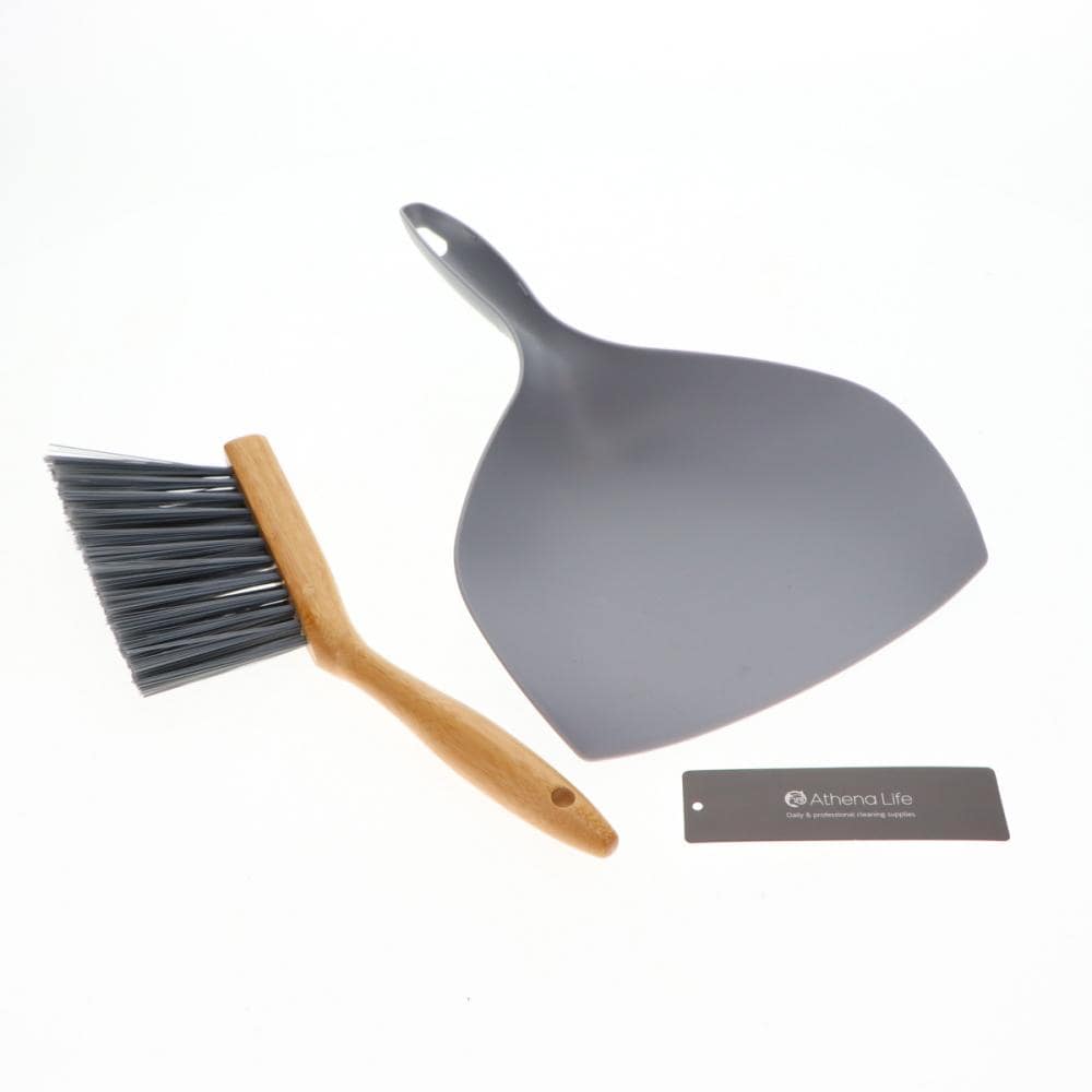 アテーナライフ　木柄付き卓上ちりとりセット