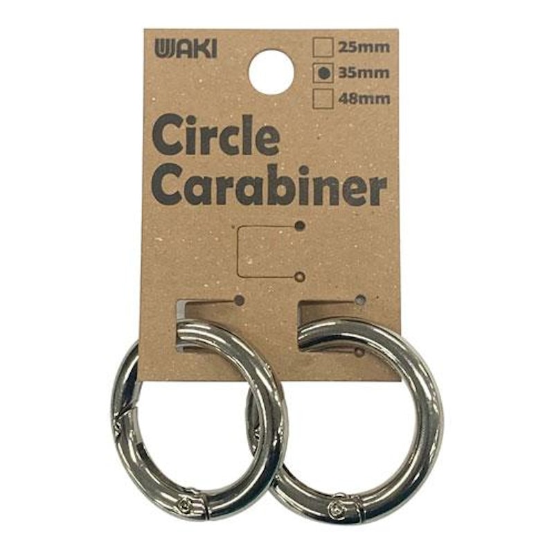 和気産業　丸型カラビナ　３５ｍｍ　シルバー　２個入り　ＷＭＫ－０１１
