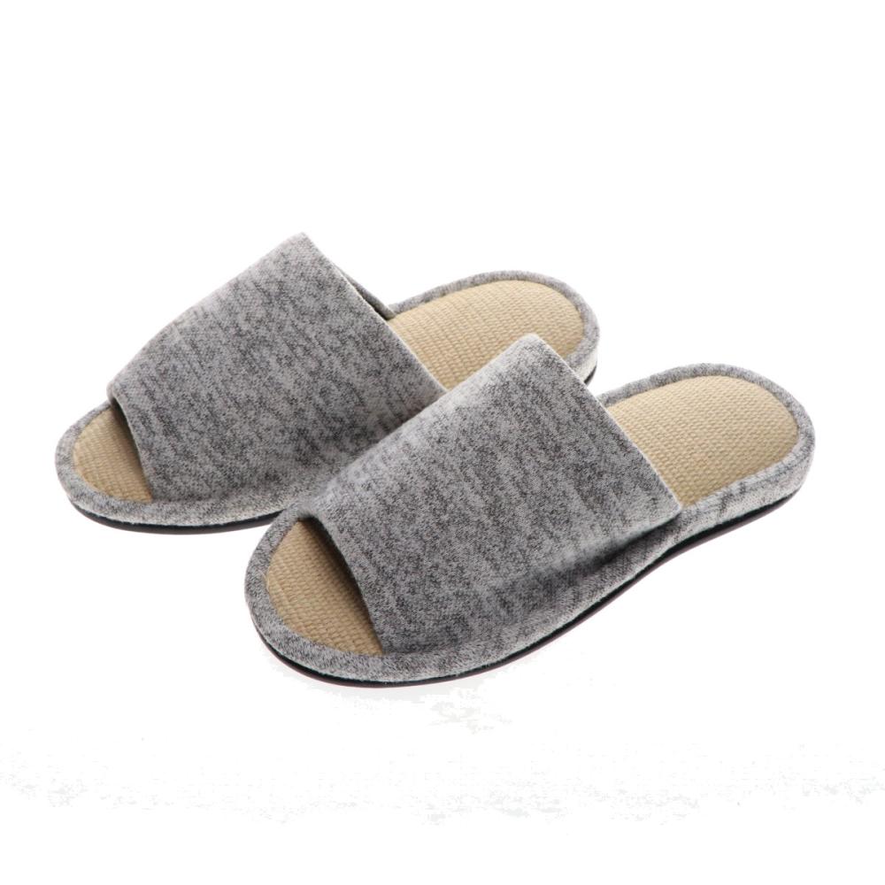 アテーナライフ　足触りさらさらニットスリッパ　グレー　Ｍ