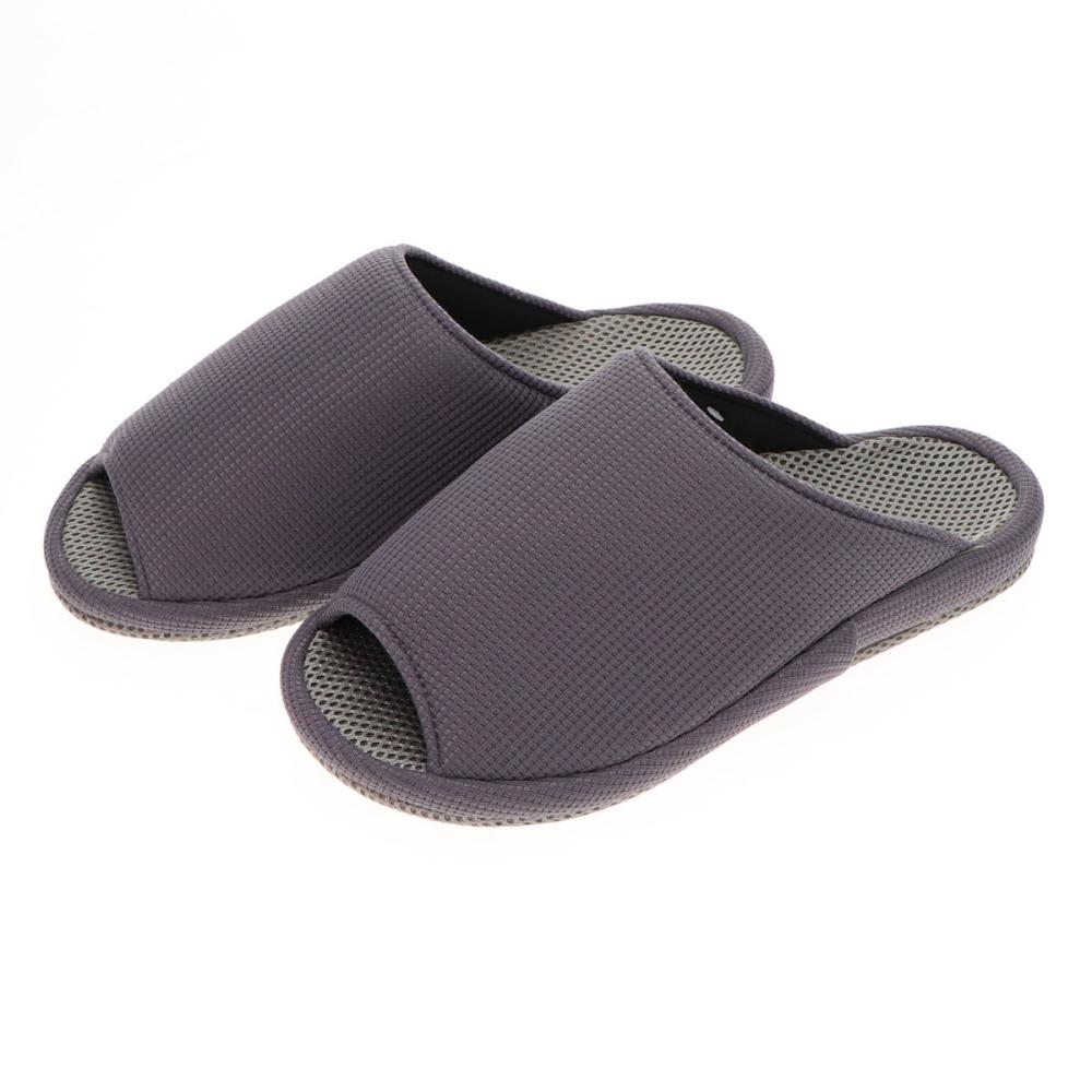 アテーナライフ　立体コンフォート静音底スリッパ　グレー　Ｌ