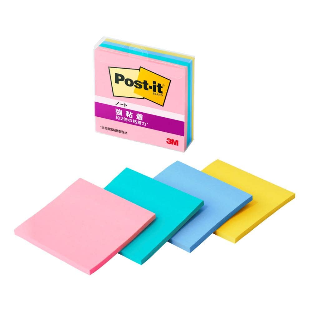 ポストイット強粘着ノート　マルチカラー３　７５×７５