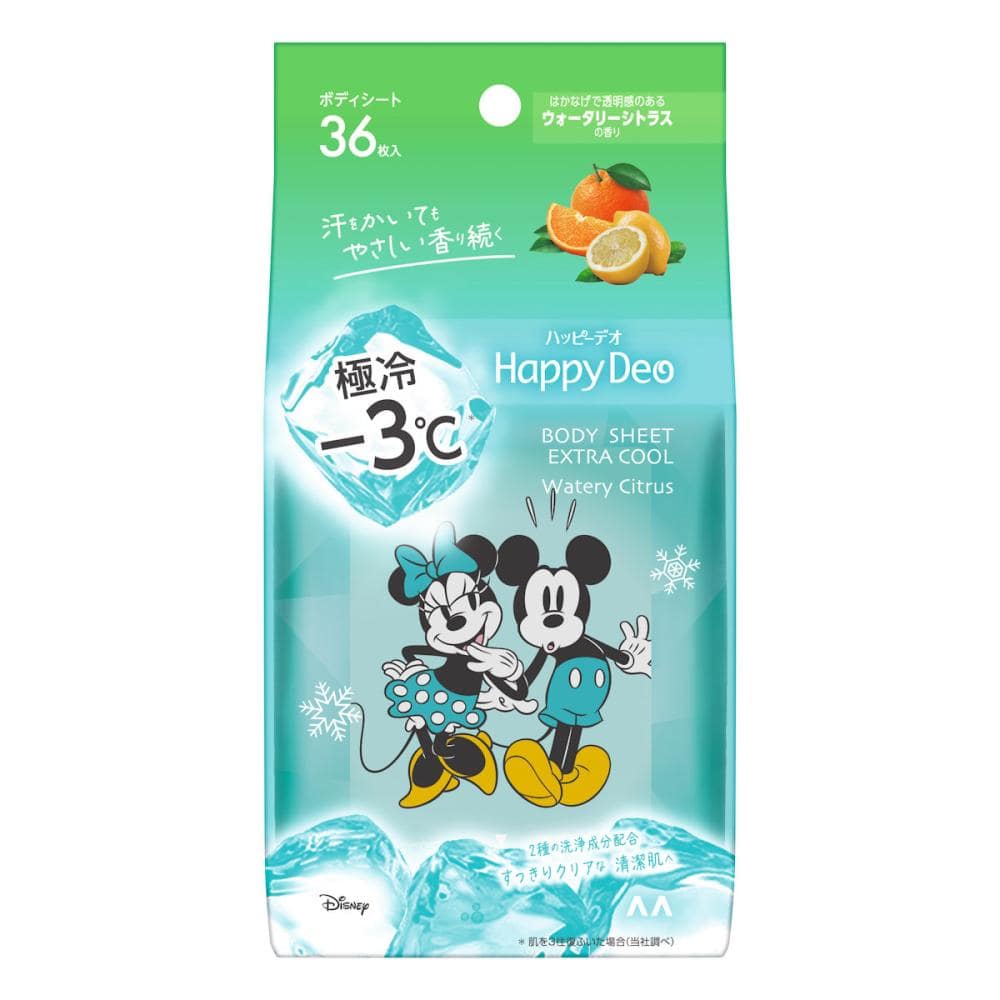 マンダム　ハッピーデオ　ボディシート　極冷　ウォータリーシトラス　３６枚