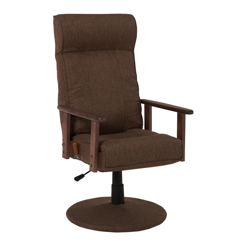 萩原　回転昇降高座椅子　ブラウン　ＬＺ－４７１７