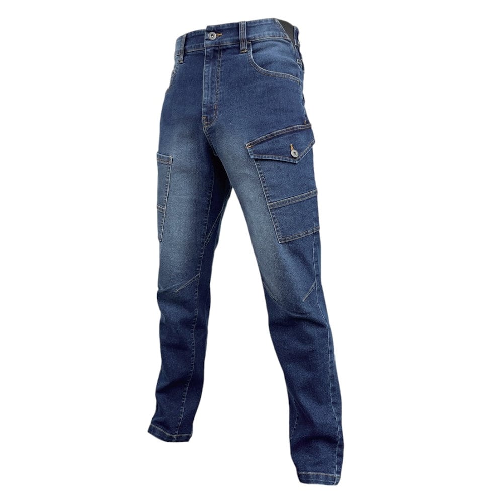 Ｋ＋ＷＯＲＫＳ　デニムストレッチカーゴ　股下７０ｃｍ　インディゴ　Ｌ