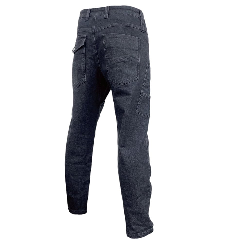 Ｋ＋ＷＯＲＫＳ　デニムストレッチカーゴ　股下７０ｃｍ　ブラック　Ｌ