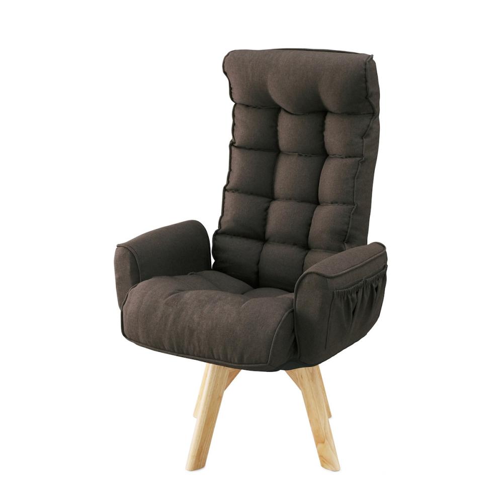 アイリスオーヤマ　回転ファブリックチェア　ハイバック　ブラウン　ＦＡＣＮ－ＫＨＢ