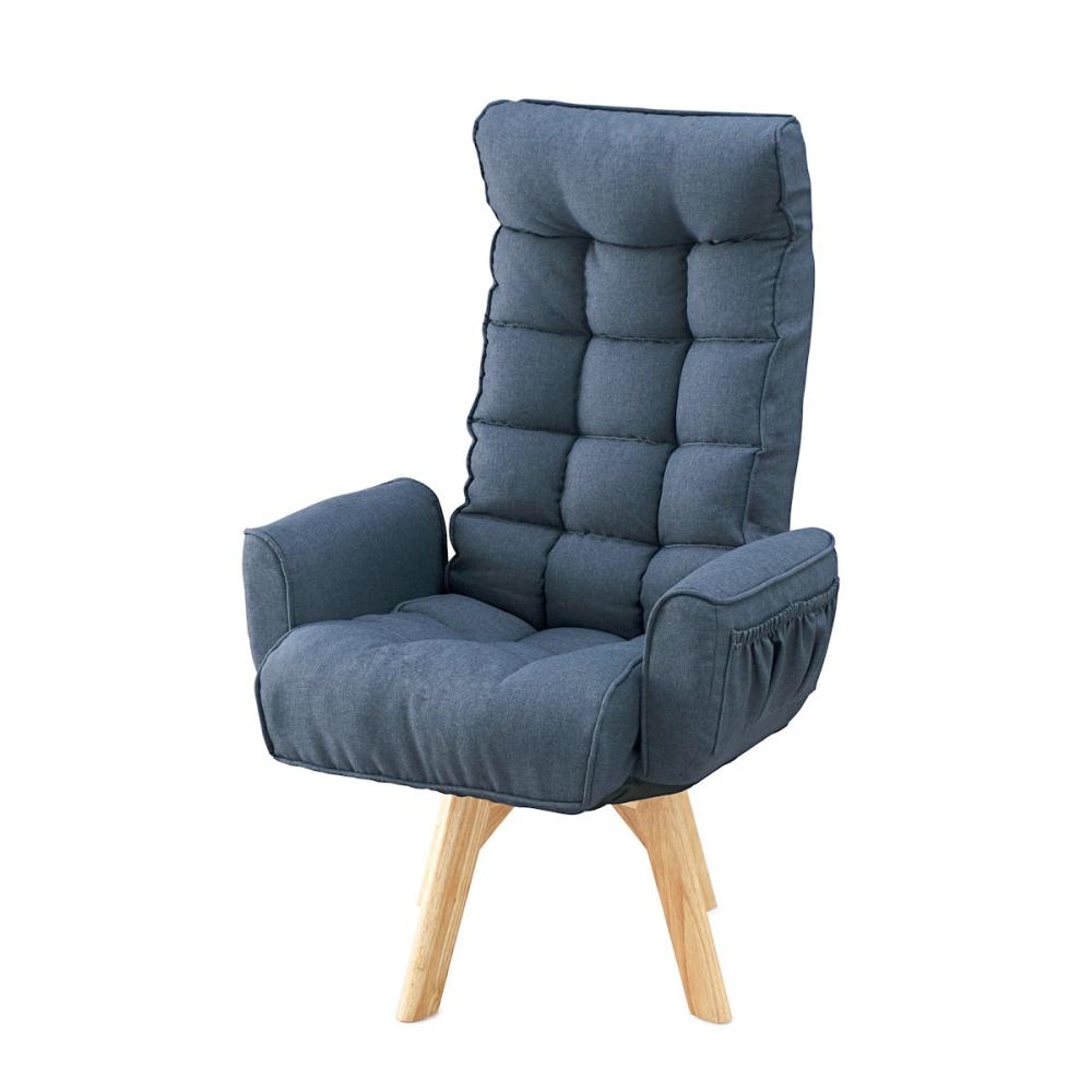 アイリスオーヤマ　回転ファブリックチェア　ハイバック　ブルー　ＦＡＣＮ－ＫＨＢ