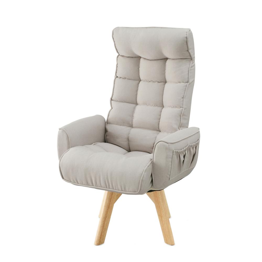 アイリスオーヤマ　回転ファブリックチェア　ハイバック　アイボリー　ＦＡＣＮ－ＫＨＢ