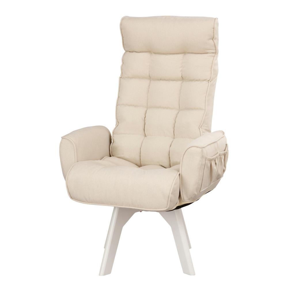 アイリスオーヤマ　回転ファブリックチェア　ハイバック　ホワイト　ＦＡＣＮ－ＫＨＢ