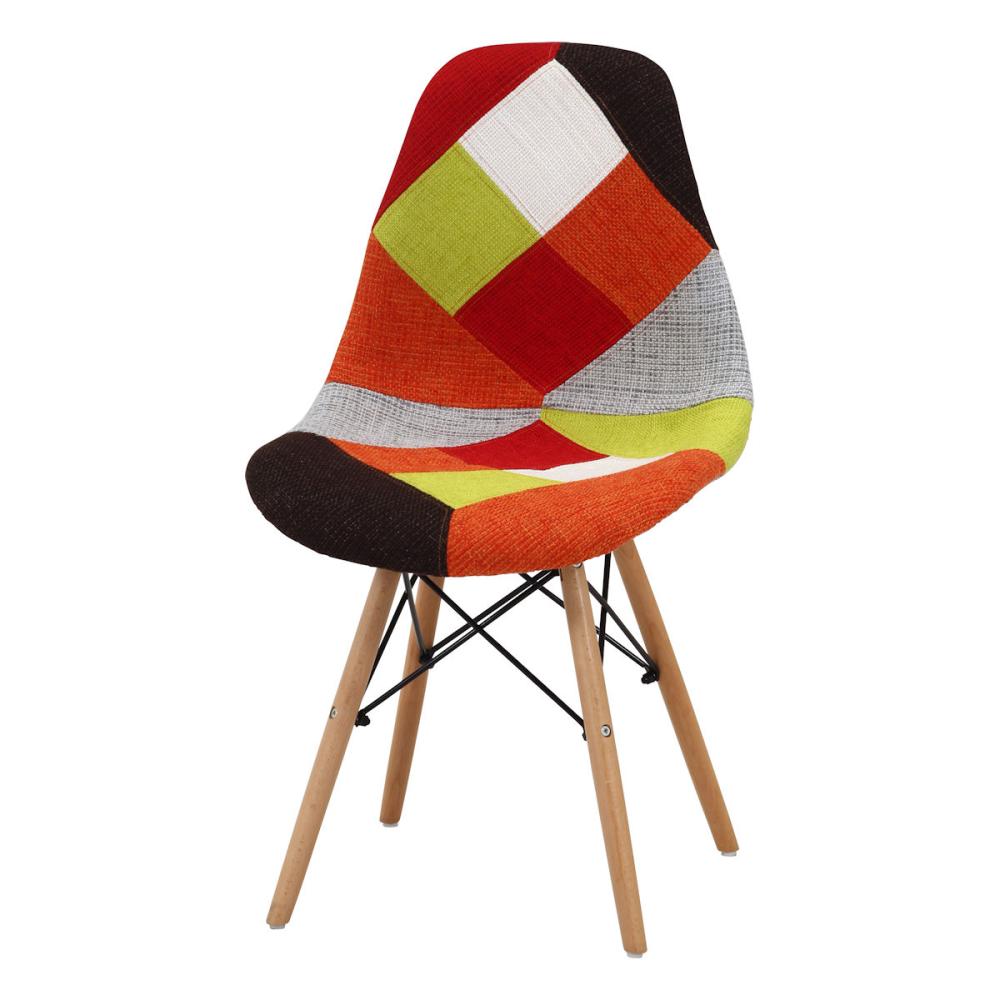 不二貿易　イームズ　パッチワークシェルチェア　レッド　ＣＤ７０５８４