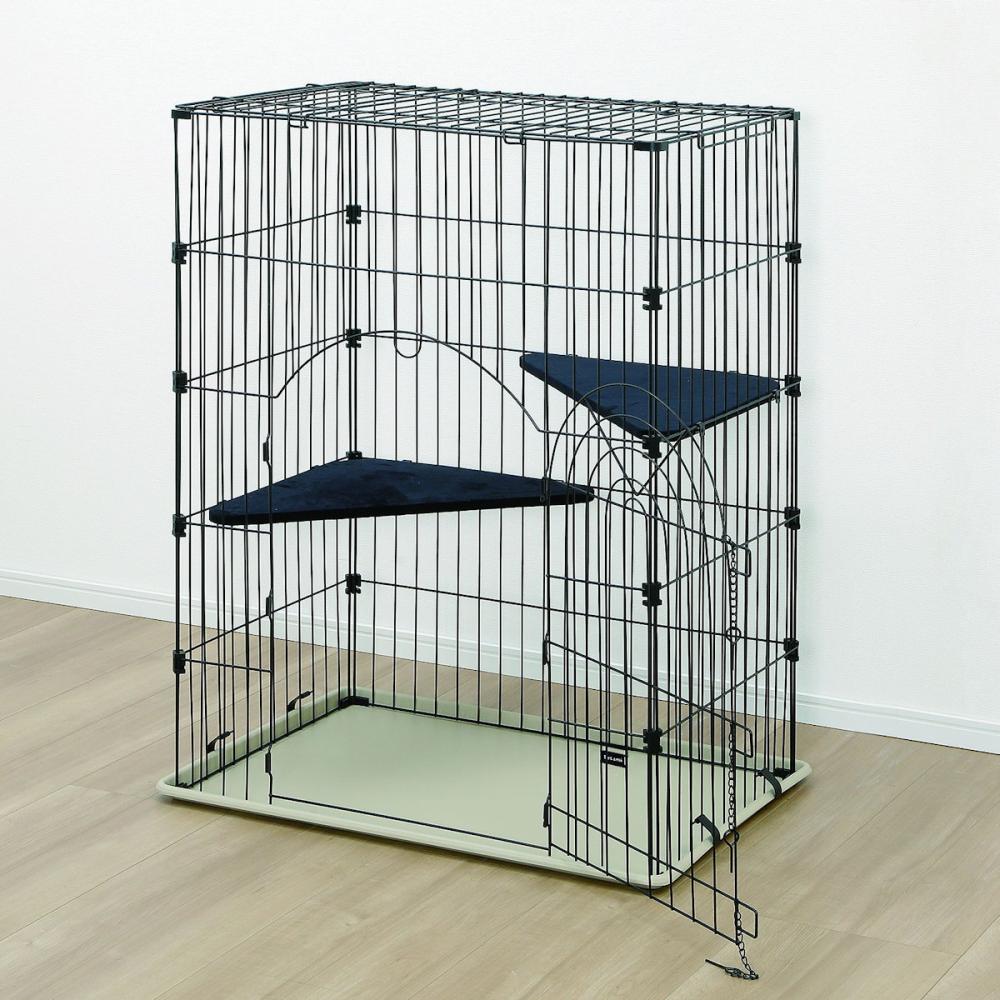 キャットケージ２段　ブラック