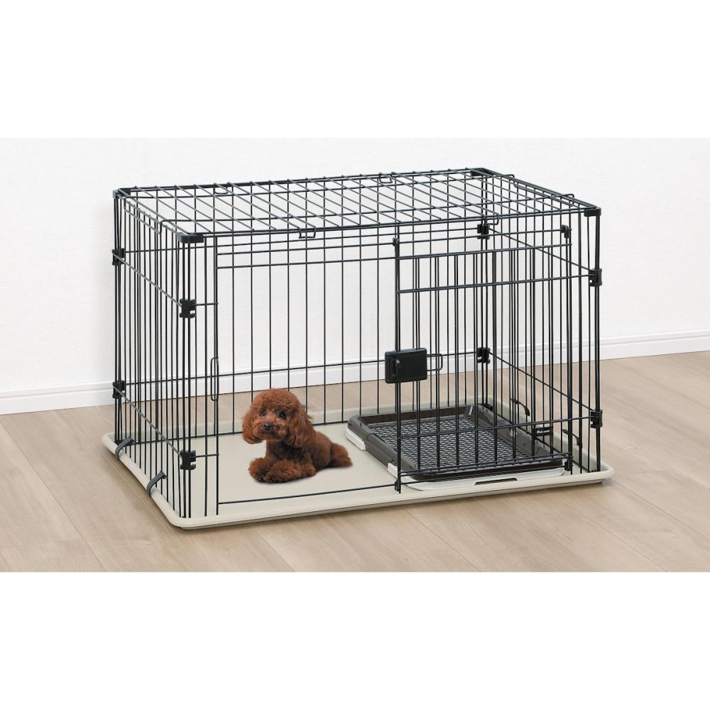 Ｐｅｔａｍｉ　ペットケージ　屋根付き　スライドドア　ブラック　Ｍ